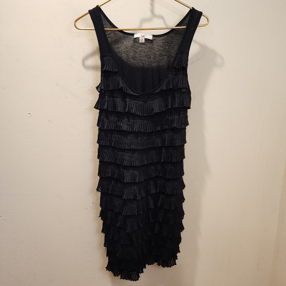 Ya Little Black Ruffled Sleeveless Dress Size M